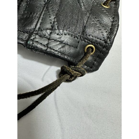 Biker Vest Mens XL Buffalo Leather Diamond Plate Live to Ride Motorcycle Patches - Picture 13 of 16